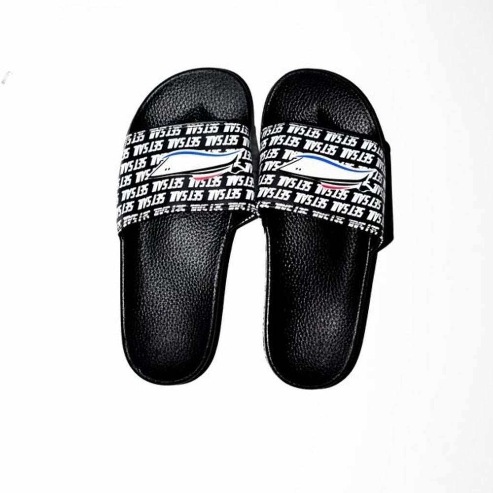 Black Set Sail Slides - SET SAIL APPAREL