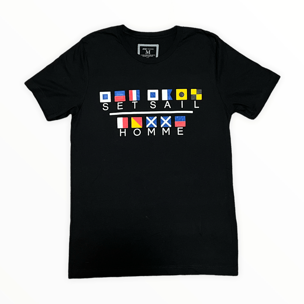 
                  
                    Black Signal Flag T-shirt - SET SAIL APPAREL
                  
                