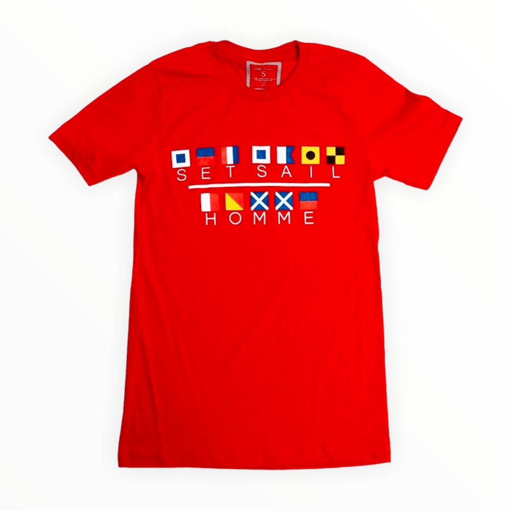 
                  
                    Red Signal Flag T-shirt - SET SAIL APPAREL
                  
                