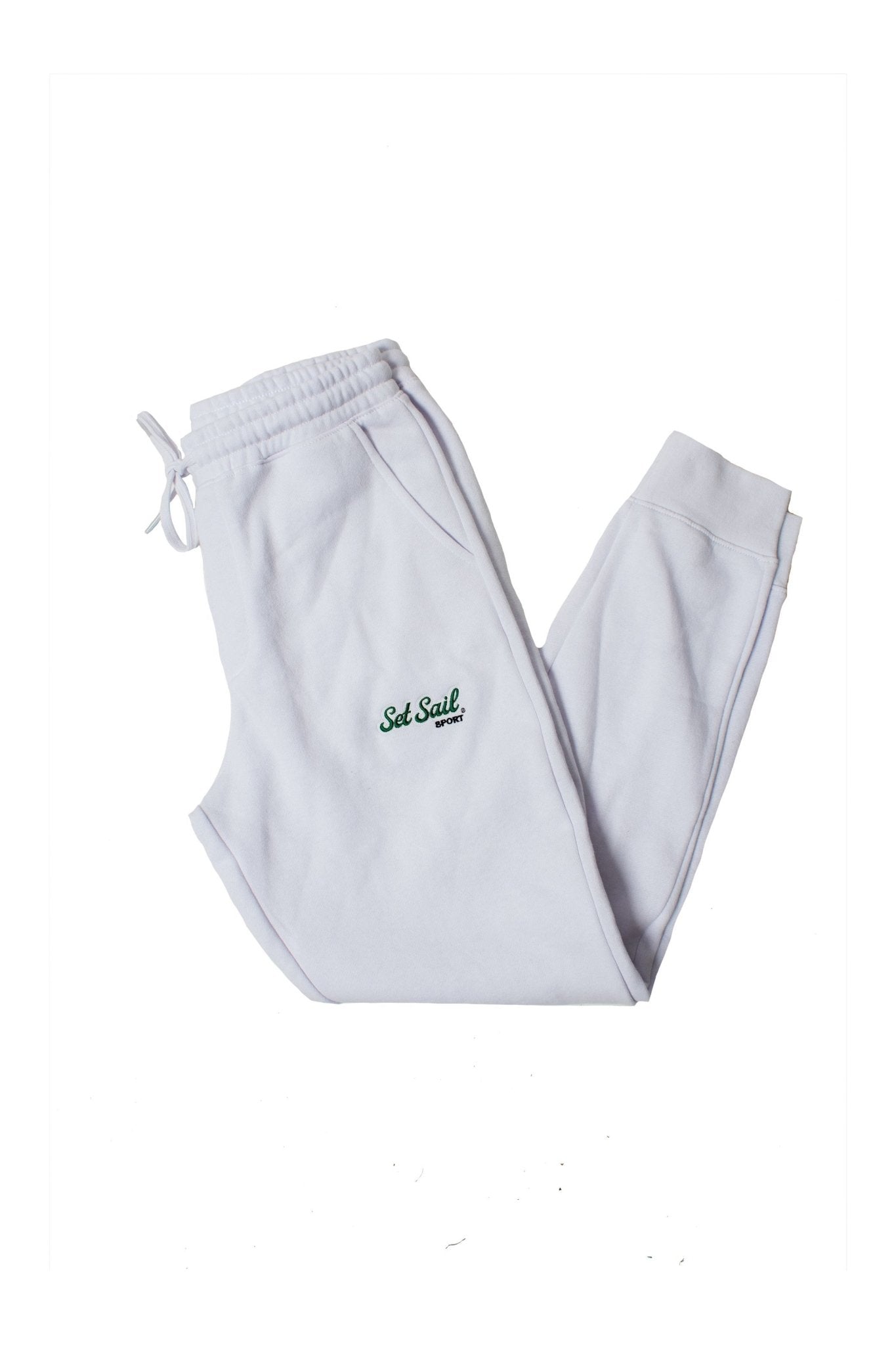 Set Sail Sport White Drawstring Joggers - SET SAIL APPAREL