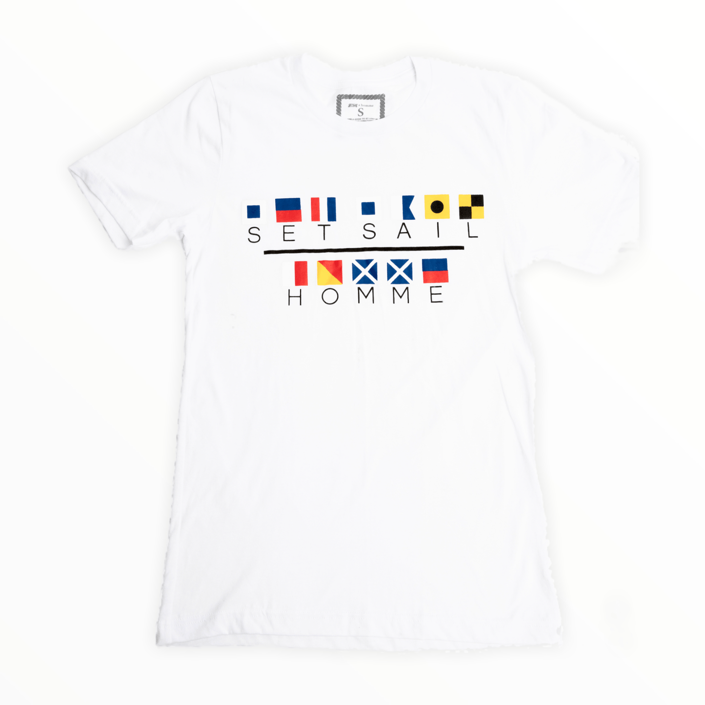 
                  
                    White Signal Flag T-shirt - SET SAIL APPAREL
                  
                